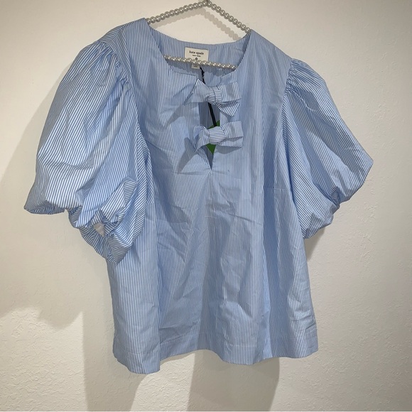 Kate Spade for Target collab! Blue white Striped Women's Top size 1XL new cotton - Picture 6 of 16